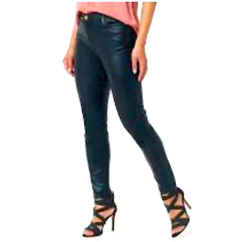 Haute Hippie Womens Tribe Coated
Skinny Jeans Black Faux Leather Size 14
